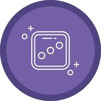 Dice three Flat Circle Multicolor Design Icon vector