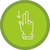 Two Fingers Down Flat Circle Multicolor Design Icon vector