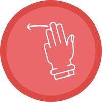 Three Fingers Left Flat Circle Multicolor Design Icon vector