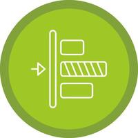 Left alignment Flat Circle Multicolor Design Icon vector