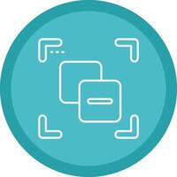 Substract Flat Circle Multicolor Design Icon vector