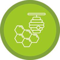 Honeycomb Flat Circle Multicolor Design Icon vector