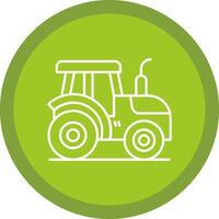 tractor plano circulo multicolor diseño icono vector