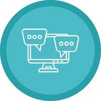 Desktop computer Flat Circle Multicolor Design Icon vector