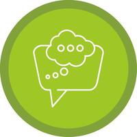Thinking Flat Circle Multicolor Design Icon vector