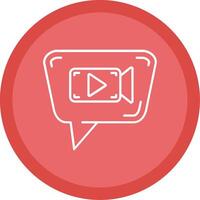 Video chat Flat Circle Multicolor Design Icon vector