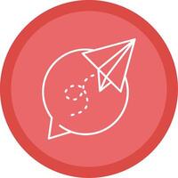 Paper plane Flat Circle Multicolor Design Icon vector