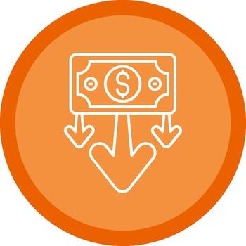 Decrease Flat Circle Multicolor Design Icon vector