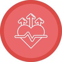 Heart rate Flat Circle Multicolor Design Icon vector
