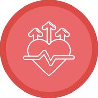 Heart rate Flat Circle Multicolor Design Icon vector