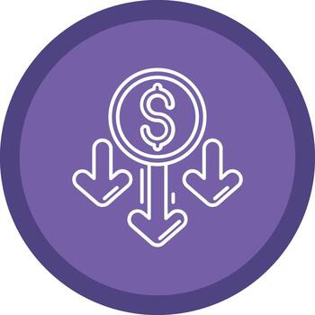 Decrease Flat Circle Multicolor Design Icon vector
