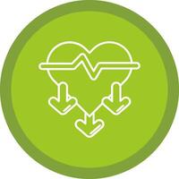 Heart rate Flat Circle Multicolor Design Icon vector