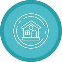 Home Flat Circle Multicolor Design Icon vector