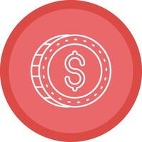 Dollar Flat Circle Multicolor Design Icon vector