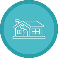 House Flat Circle Multicolor Design Icon vector