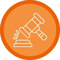 Gavel Flat Circle Multicolor Design Icon vector