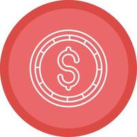 Dollar coin Flat Circle Multicolor Design Icon vector