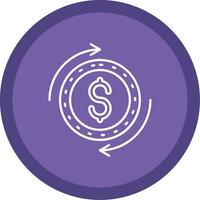 Dollar Flat Circle Multicolor Design Icon vector