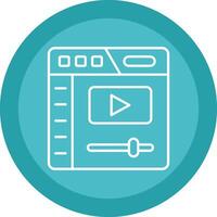 Video player Flat Circle Multicolor Design Icon vector