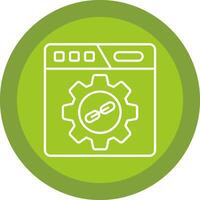 Backlink Flat Circle Multicolor Design Icon vector
