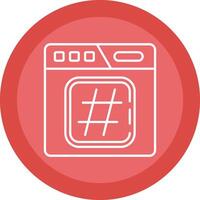 hashtag plano circulo multicolor diseño icono vector