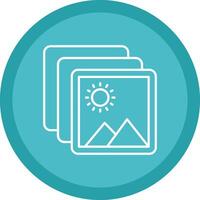 Gallery Flat Circle Multicolor Design Icon vector