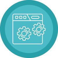 Web setting Flat Circle Multicolor Design Icon vector