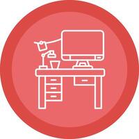 Workspace Flat Circle Multicolor Design Icon vector