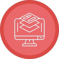 Layer Flat Circle Multicolor Design Icon vector