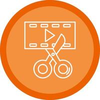Video editor Flat Circle Multicolor Design Icon vector
