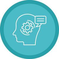 Thinking Flat Circle Multicolor Design Icon vector