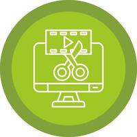 Video editor Flat Circle Multicolor Design Icon vector