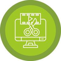 Video editor Flat Circle Multicolor Design Icon vector