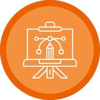 Canvas Flat Circle Multicolor Design Icon vector