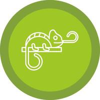 Chameleon Flat Circle Multicolor Design Icon vector