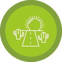 Road Flat Circle Multicolor Design Icon vector