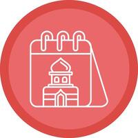 Calendar Flat Circle Multicolor Design Icon vector
