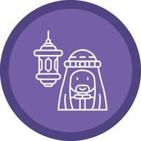 Arabic Flat Circle Multicolor Design Icon vector