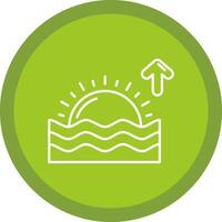 Sunrise Flat Circle Multicolor Design Icon vector