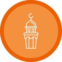 Minaret Flat Circle Multicolor Design Icon vector