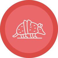 Armadillo Flat Circle Multicolor Design Icon vector