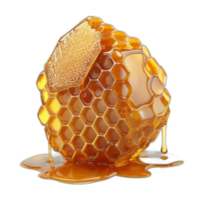 3d rendered honeycomb with honey drop png