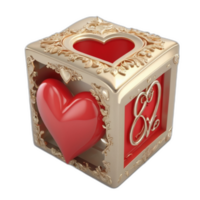 3d rendu l'amour boîte png