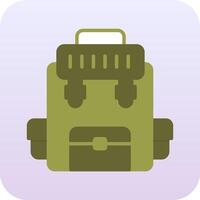 Military Backpack  Vector Icon