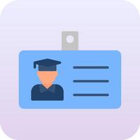 icono de vector de tarjeta de identificación de estudiante