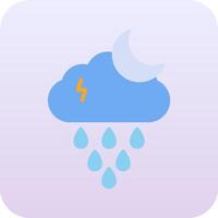 icono de vector de lluvia de noche