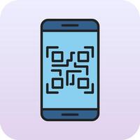 teléfono inteligente qr código vector icono