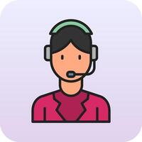 icono de vector de agente de servicio al cliente