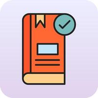 Book Check Mark Vector Icon