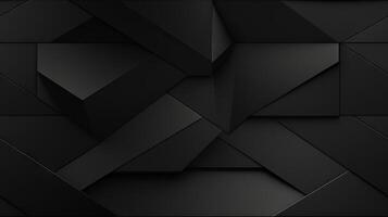 AI generated Dark black Geometric grid background Modern dark abstract texture seamless pattern photo